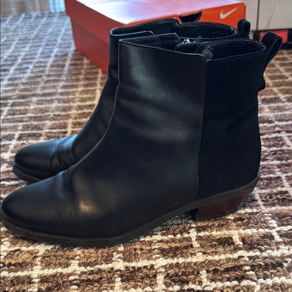 Coach Carmen Black leather and suede Ankle Boots